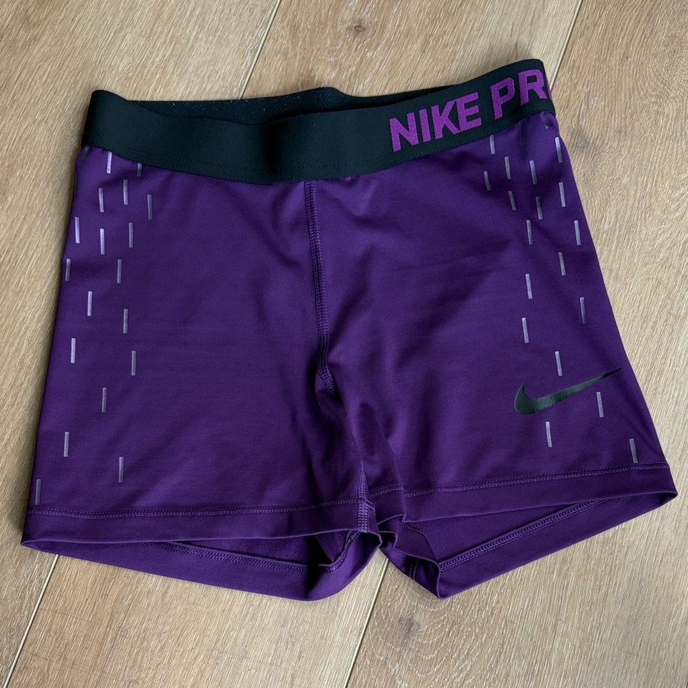 Nike Dri-Fit Purple Women’s Athletic Shorts with Black Waistband - Small